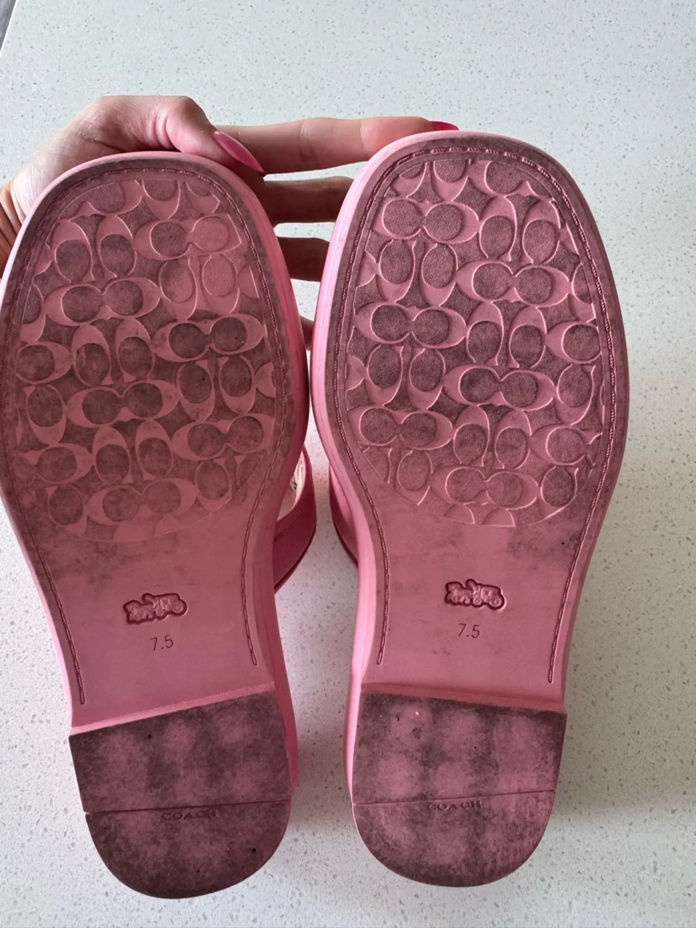 Coach Pink Platform Sandals | Padded Slides Size 7.5